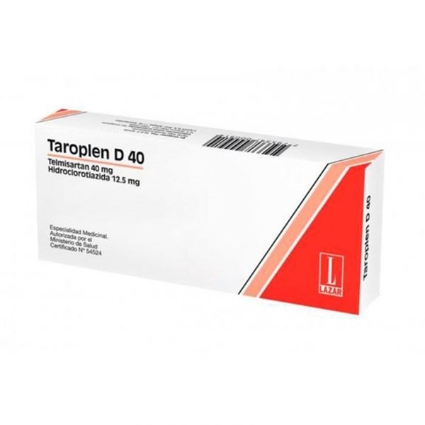 Taroplen D 40 Mg | 28 comprimidos | Telmisartán + hidroclorotiazida

 #1