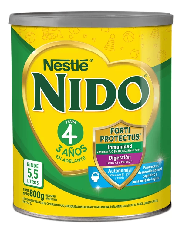 Nido® 4 leche Infantil en Polvo Infantil Prebio3 Lata 800 g
