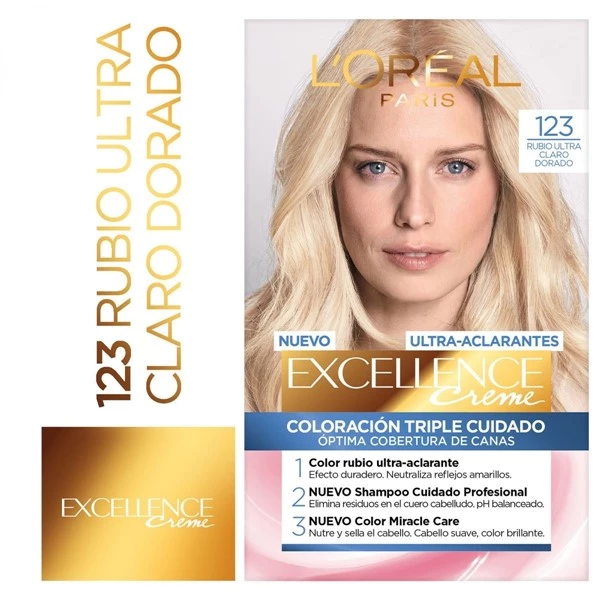 Excellence Kit Coloracion 123 Rubio Ultra Claro Dorado