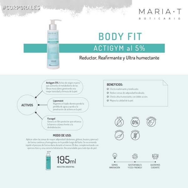 Maria T Boticario Emulsion Corporal Body Fit Actigym 195 ml alt