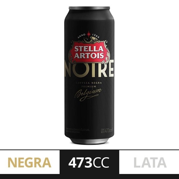 Cerveza Stella Artois Noire 473 Cc Lata #1