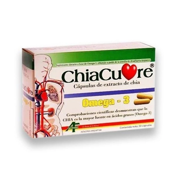 Argenfarma Chiacuore Aceite de Chia Omega 3 Por 30 capsulas