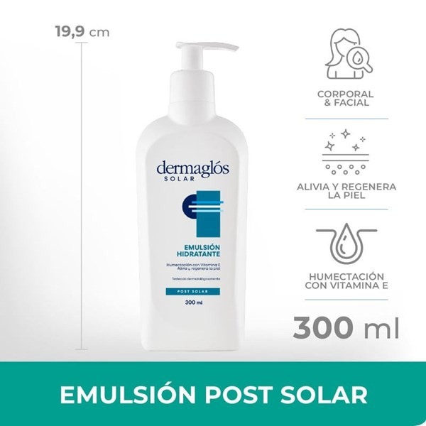 Emulsión Dermaglós Post Solar Hidratante Reparadora x300ml alt