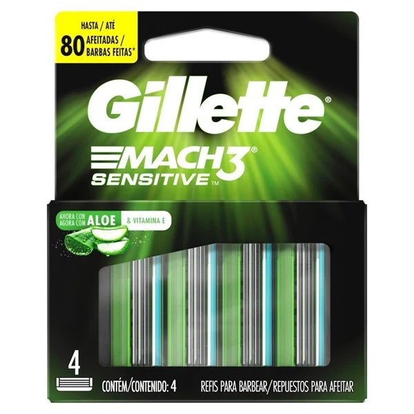 Gillette Cartuchos Para Afeitar 3 mach Sensitive (4 Unidades) alt