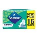 Toallitas Femeninas Nosotras Normal Tipo Algodón C/Alas 16 U Unico #1