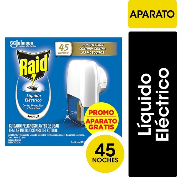 Insecticida Raid Contra Mosquitos Líquido Eléctrico Repuesto 45 Noches 32.9 Ml. #1