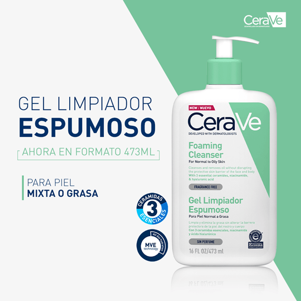 Cerave Gel Limpiador Espumoso de 473 ml alt