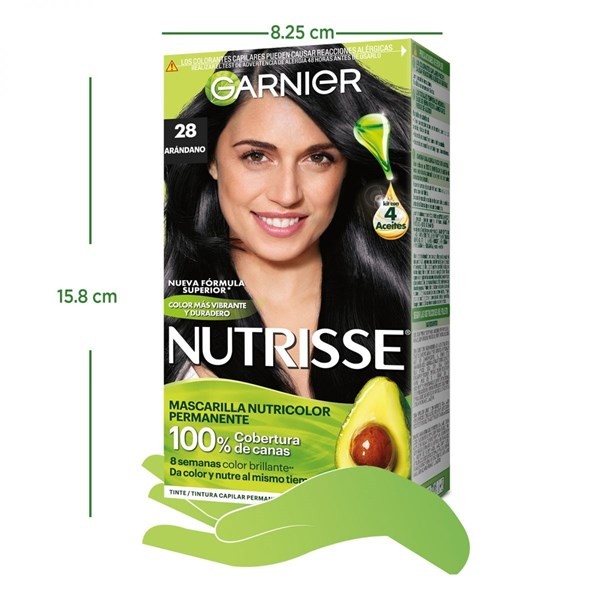 KIT TINTURA NUTRISSE GARNIER 28 ARANDANO alt