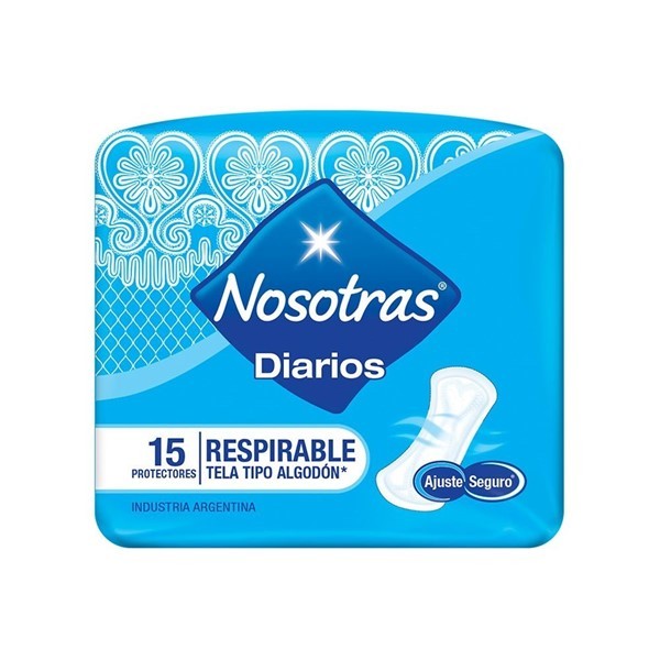 Protectores Diarios Respirables x 15 unid alt