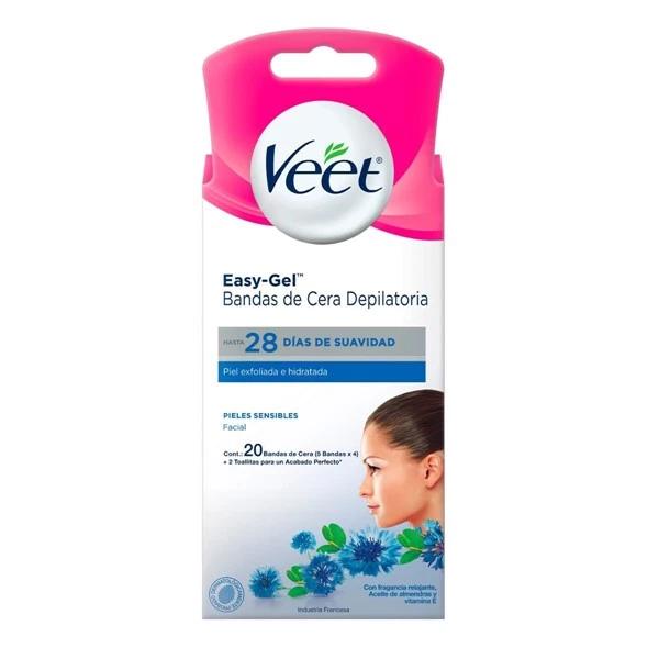 Veet Bandas Depilatorias Faciales Piel Sensible (20 Unidades)