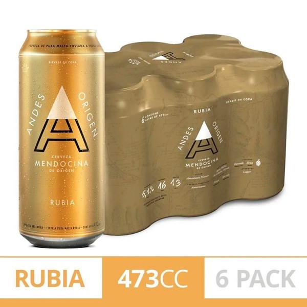 Cerveza Andes Origen Rubia Oro 473 Cc 6un #1