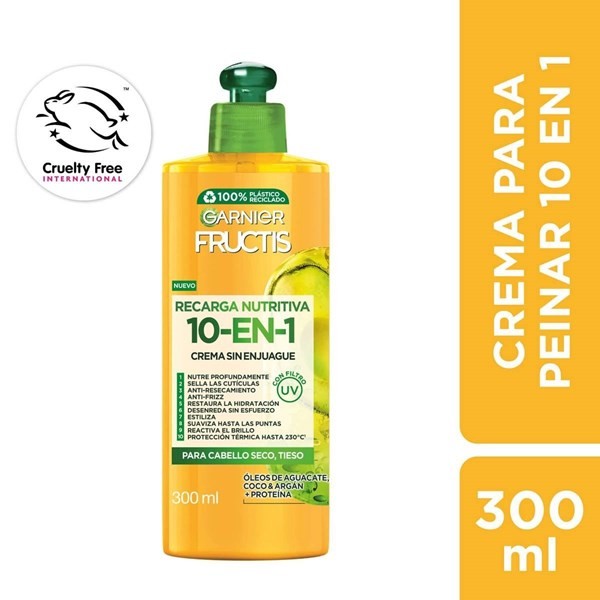 Crema para Peinar Fructis 10 en 1 Recarga Nutritiva | 300ml #1