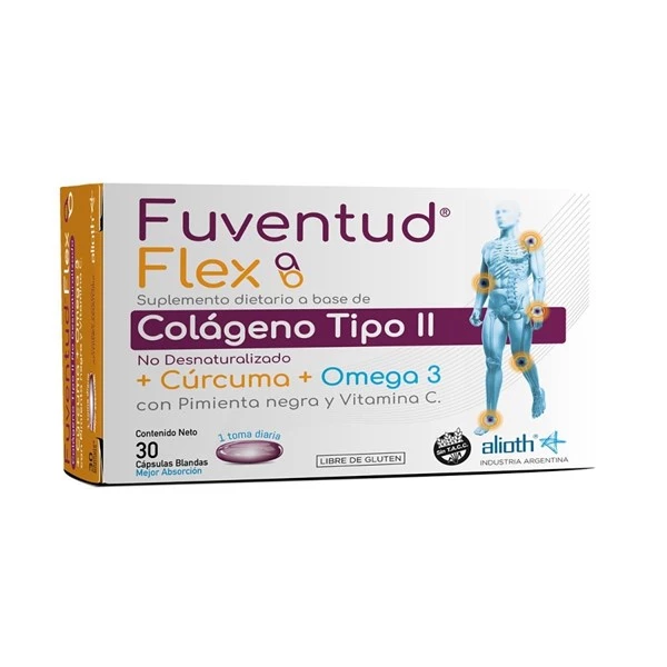 Colágeno Tipo Ii + Cúrcuma + Omega 3 Con Pimienta Negra Y Vit C (30 Cps)