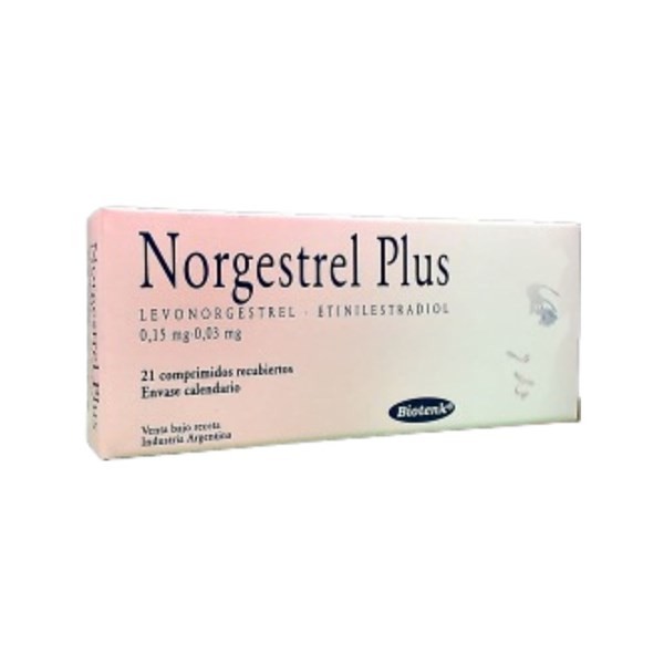 Biotenk Norgestrel Plus Levonorgestrel + Etinilestradiol x 21 Comp Recubiertos #1