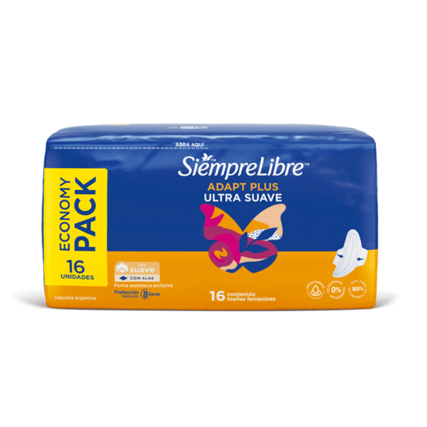 Siempre Libre Toallitas Femeninas Adapt Plus Finas Con Alas (16 Unidades) #1