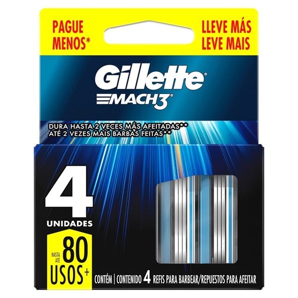 Repuesto Para Afeitar Gillette Mach 3 plus x 4 un alt