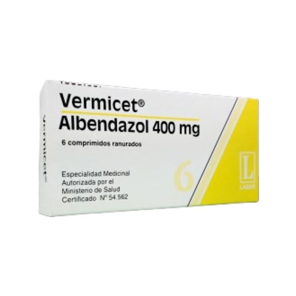 Lazar Vermicet 400 Mg Albendazol x 6 Comp Ran #1