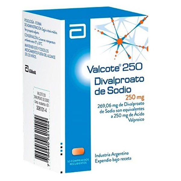 Valcote 250 Mg | 50 Tabletas | Divalproato de sodio