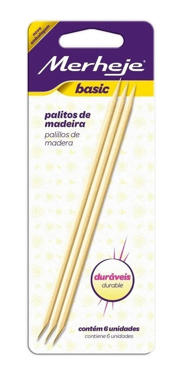 Merheje Palitos de Madera Para Uñas (6 U)