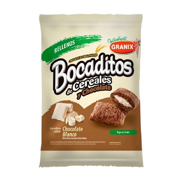 Cereales Bocaditos Granix Rellenos Chocolate Blanco X 100 Gr #1
