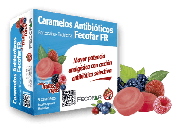 Caramelos Antibioticos Fecofar Fr Sabor Fr.rojos Caram.x 9 #1