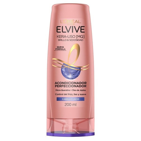 Elvive Acondicionador Kera Liso Brillo Y Suavidad x 200 ml.
