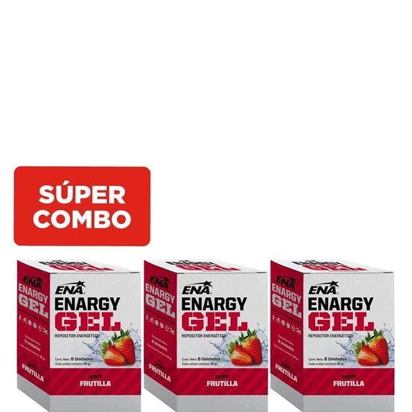 Combo Ena Suplemento Dietario Enargy Gel Sabor a Frutilla x 3 un x 32 g C/U #1