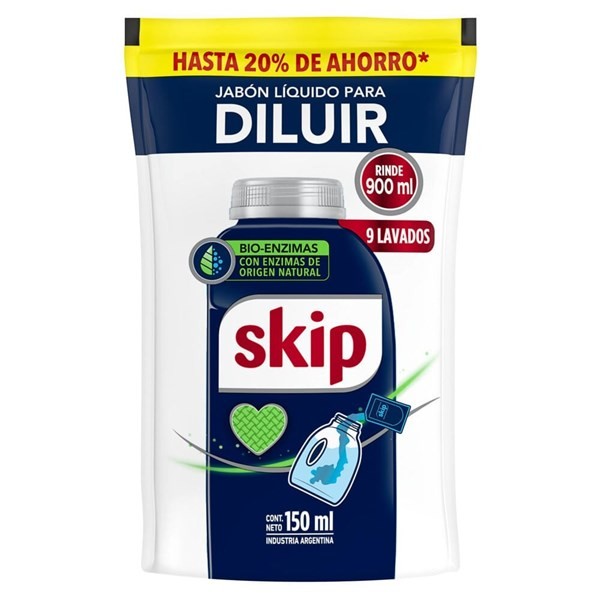 Skip Jabón Líquido Para Diluir Bio Enzimas  + Botella Gratis alt