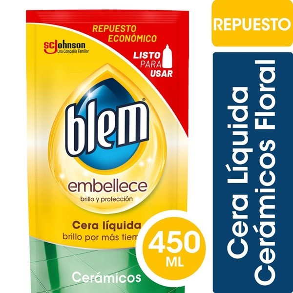 Cera Líquida Pisos Cerámicos Blem Floral Repuesto Económico 450ml #1 Cera Líquida Pisos Cerámicos Blem Floral Repuesto Económico 450ml #1