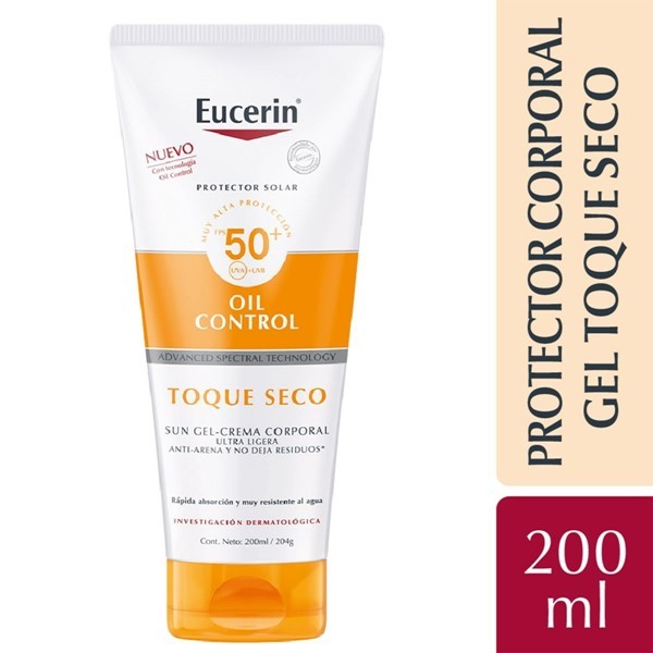 Eucerin Protector Solar en Crema Oil Control Sun Gel Toque Seco Fps 50 200 ml