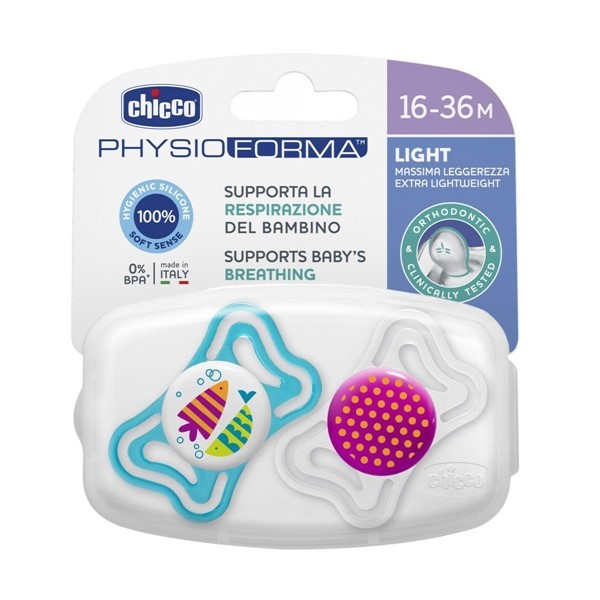 Chicco Chupete Physio Light Girl 16 a 36 meses 2 Unidades alt