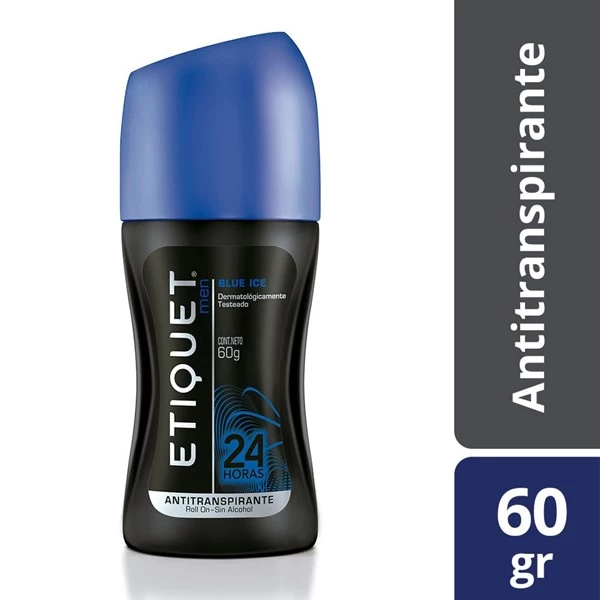 Etiquet Rollon Blue Ice 24 Horas de Proteccion For Men 60 gr