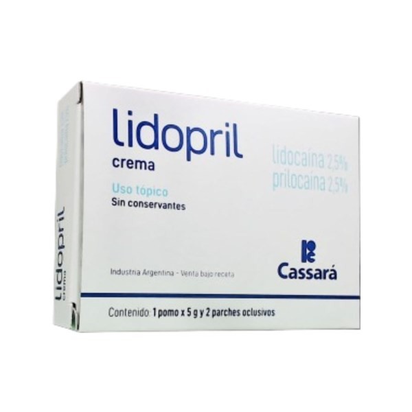 Cassara Lidopril Lidocaína + Prilocaína Crema x 5 g + 2 Parches #1