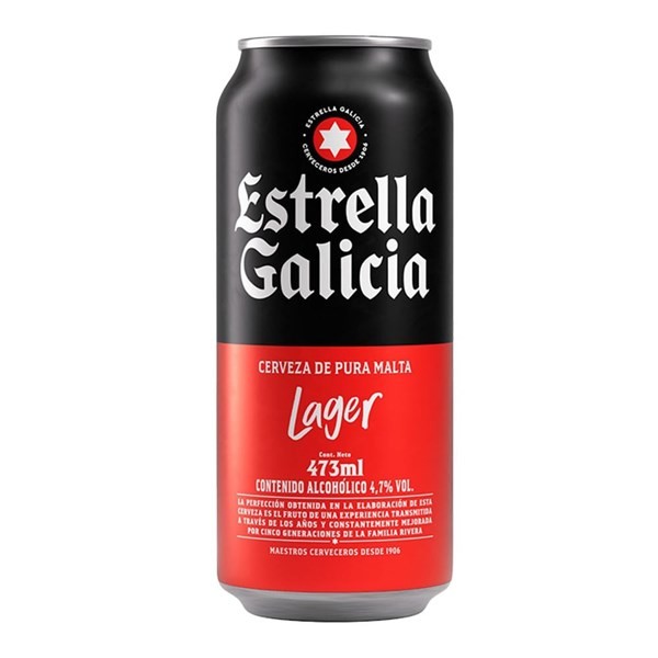 Cerveza Rubia Estrella Galicia Lager 473 ml #1