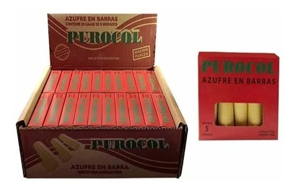 Azufre en Barra Purocol Estuche 20 Cajitas x 5 Unidades #1