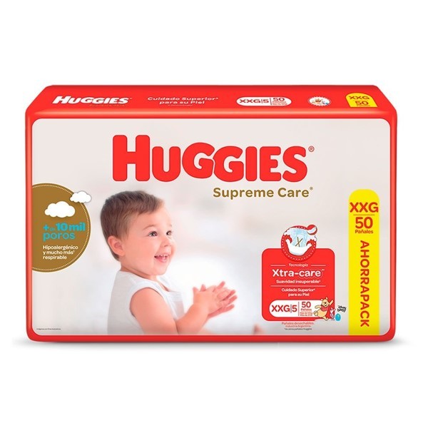 Huggies Pañales Supreme Care Talle Xxg (50 Unidades) alt