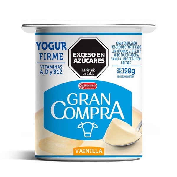 Yogur Descremado Gran Compra Sabor Vainilla 120 g. alt