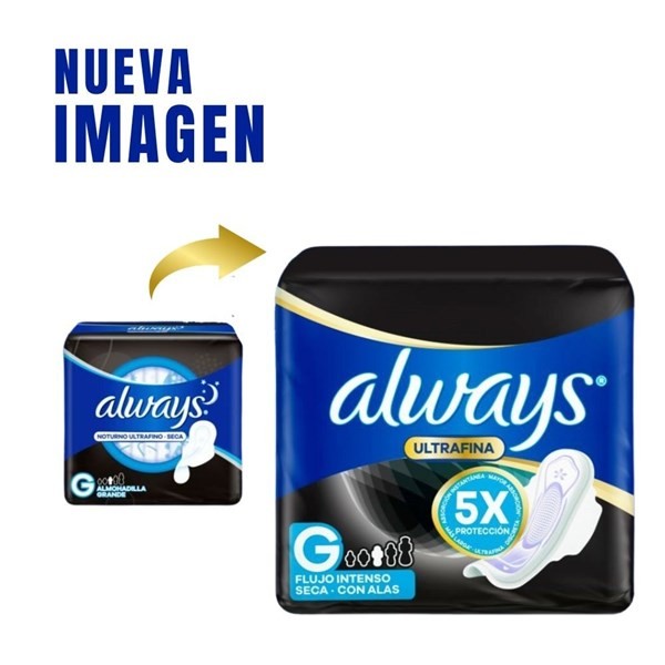 Toallas Femeninas Always Noche Ultrafinas Seca x 8 un alt