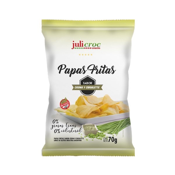 Papas Fritas Julicroc Crema Y Ciboulette Sin Tacc 70 Gr #1