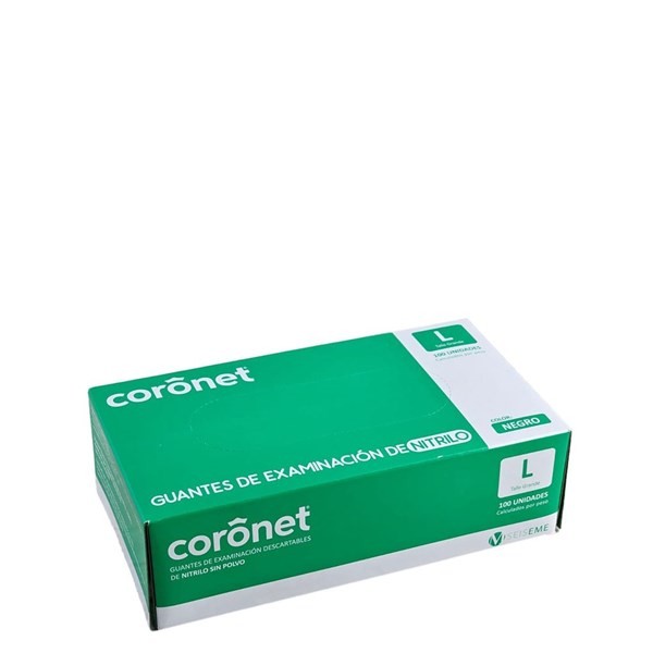 Coronet Guantes Examen Nitrilo Negros l (10 Unidades) alt