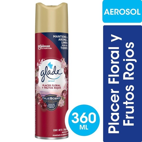 Aromatizante De Ambientes Glade Placer Floreal Y Frutos Rojos En Aerosol 360ml #1