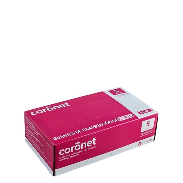 Coronet Guantes Examen Nitrilo Negros S (10 Unidades) alt