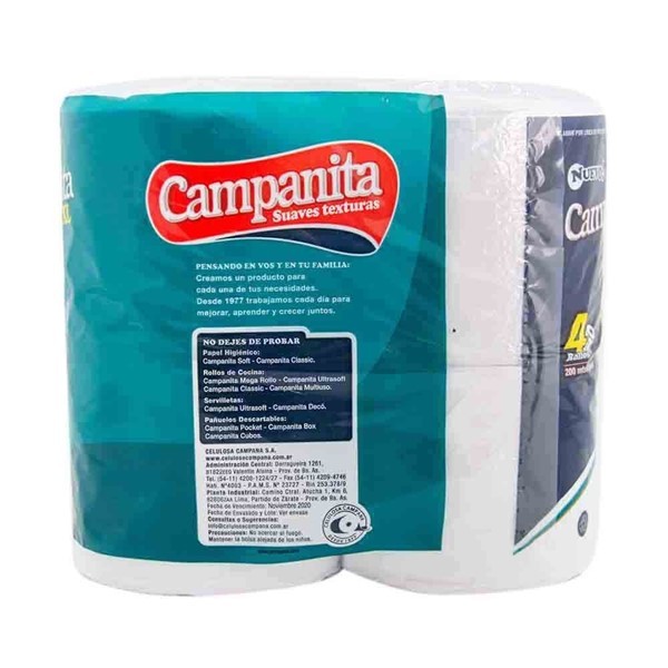 Papel Higiénico Campanita Doble Hoja 4 U alt