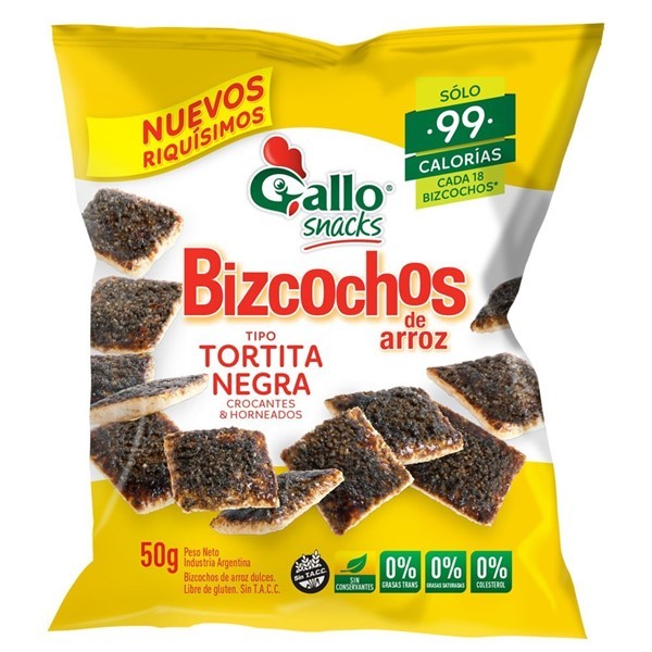 Bizcochos de Arroz Tortita Negra Gallo x 50 g