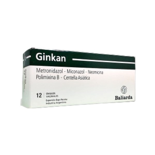 Baliarda Ginkan Miconazol + Metronidazol + Asoc x 12 Óvulos #1