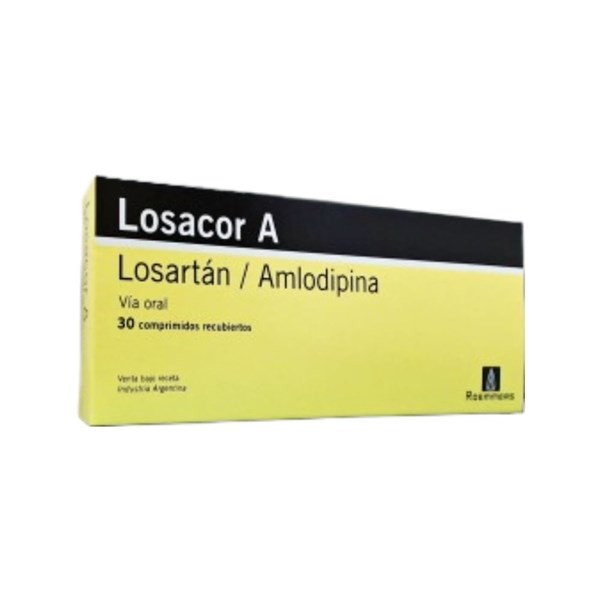 Roemmers Losacor a Amlodipina + Losartán Potásico 5 / 50 Mg x 30 Comp Recubiertos #1