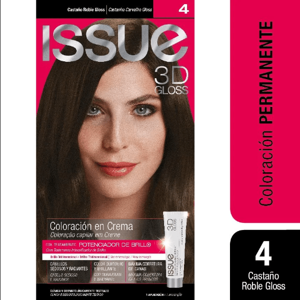 Issue Kit Coloración Permanente 3D Gloss N° 4 Castaño Roble #1