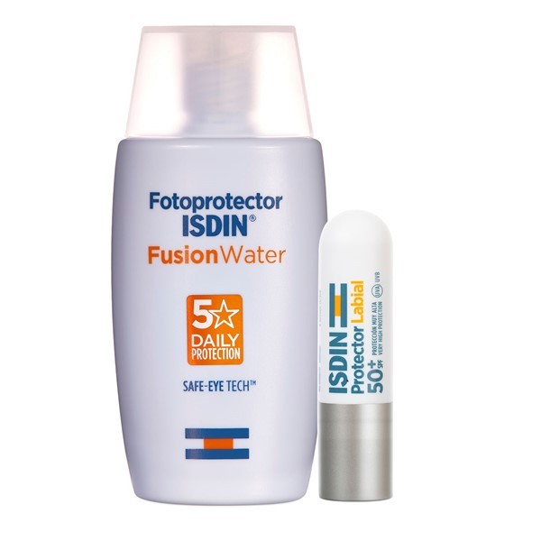 Combo Fotoprotección Facial Fusion Water + Protector Labial Spf50+ Isdin #1