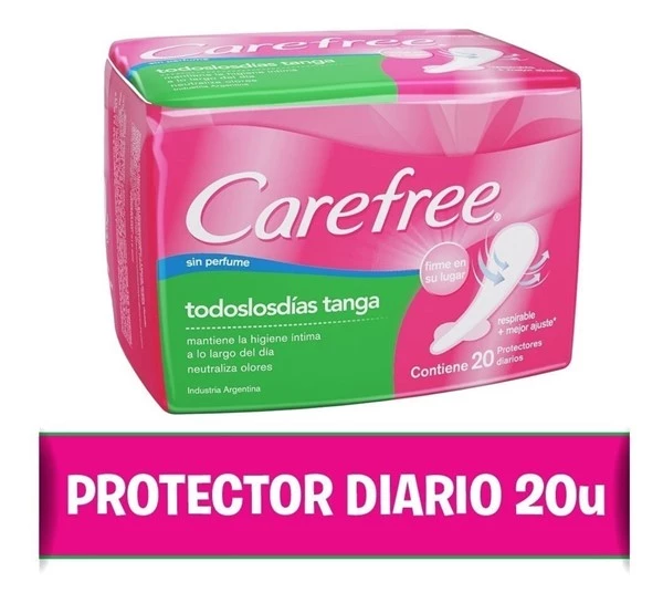 Protectores Diarios Carefree Todos Los Días Tanga X 20 Unidades