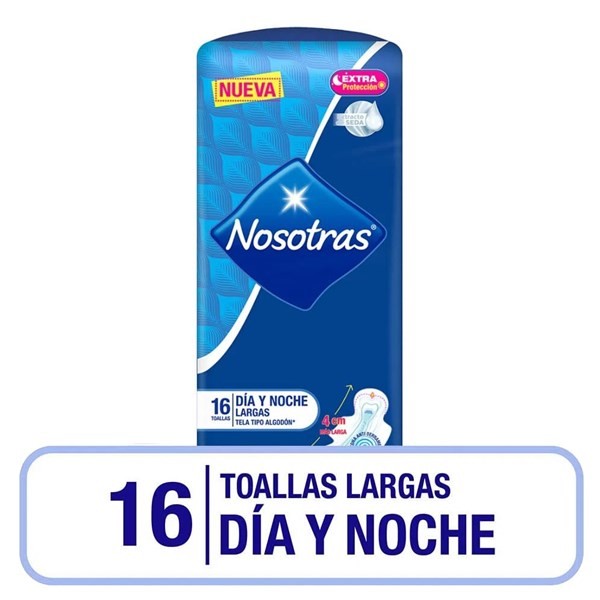 Nosotras Toallitas Femeninas Día & Noche Tela Tipo Algodón #1